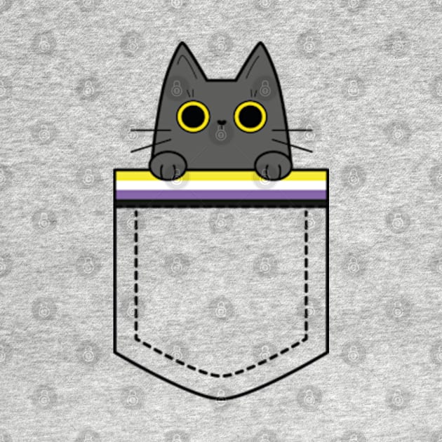 Nonbinary cat in a pocket by Kaktus Tees